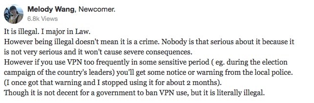 VPN use is somewhat illegal