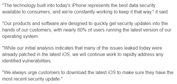 Apple's statement