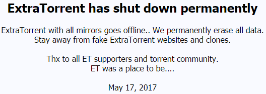 is extratorrent down