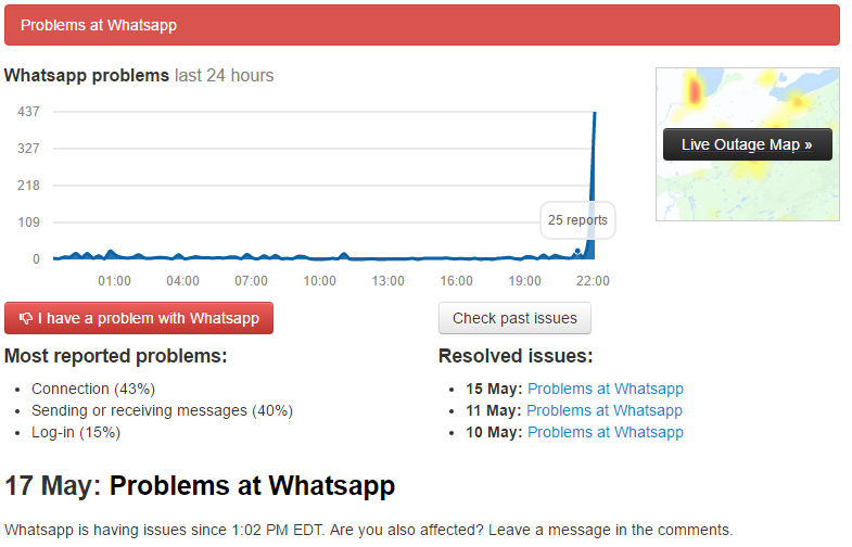 why whatsapp down today why whatsapp down today