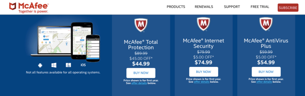Mcafee antivirus plus price in usa
