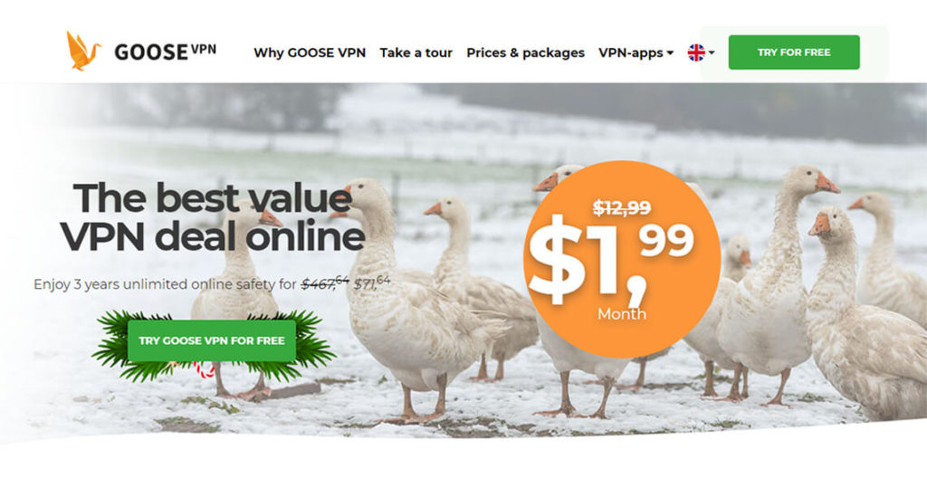 Goose VPN Home Page