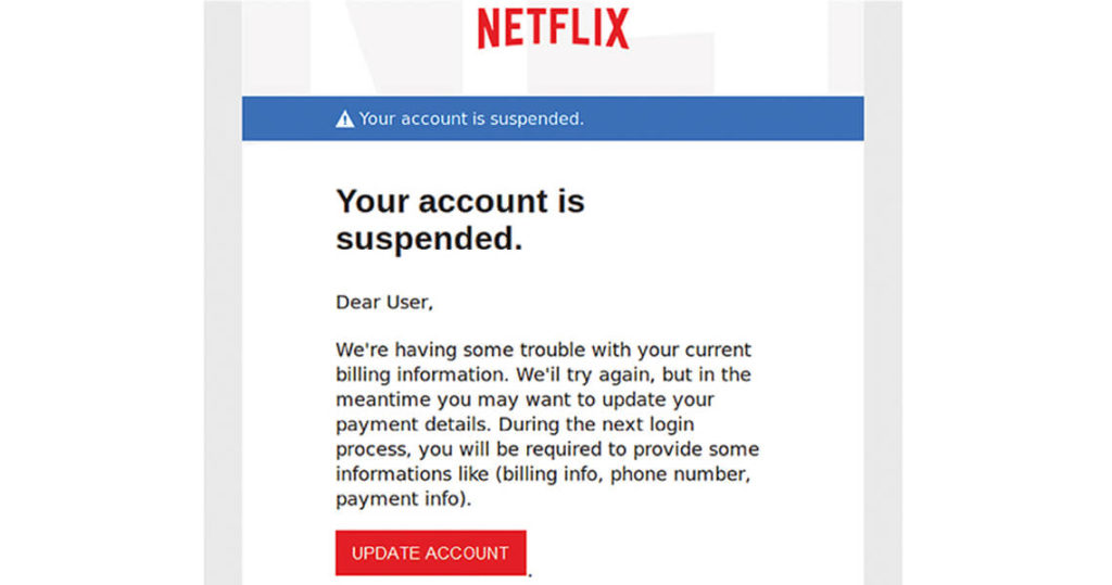 Fake-Scam Emails Sent To Netflix Users