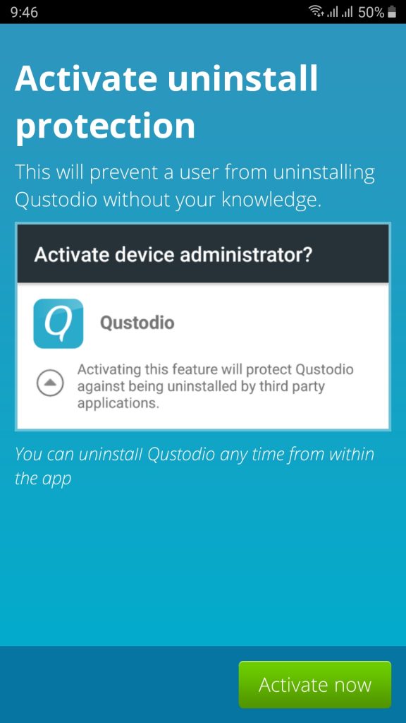 qustodio activate uninstall protection