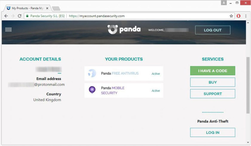 pandasecurity my account