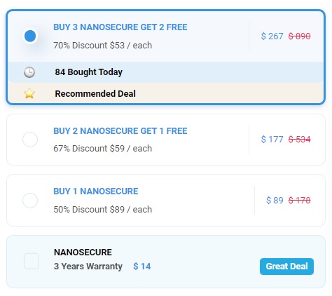 NanoSecure Price