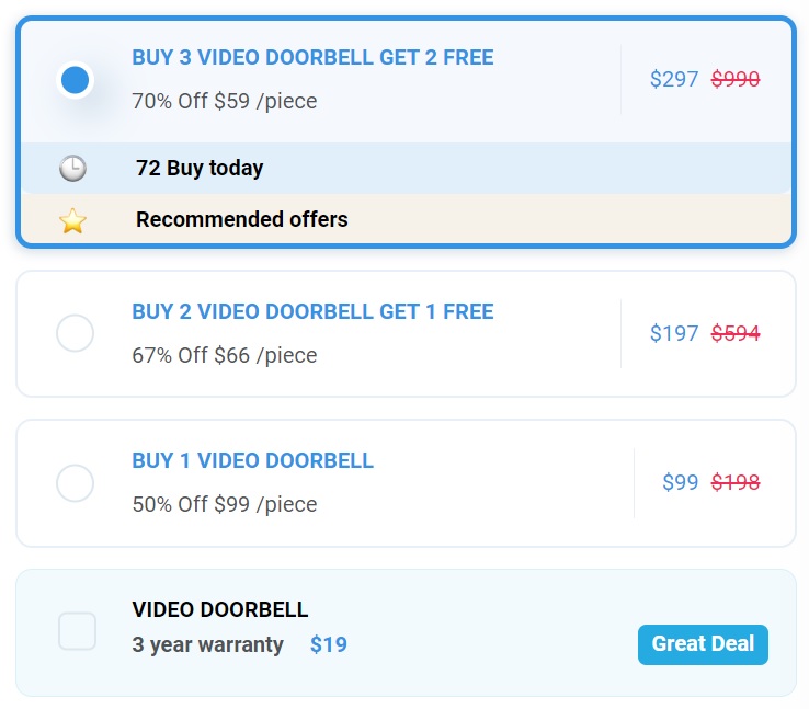Video Door Bell Price and Promotion
