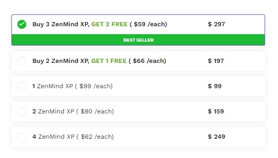 ZenMind XP Price and Promotion